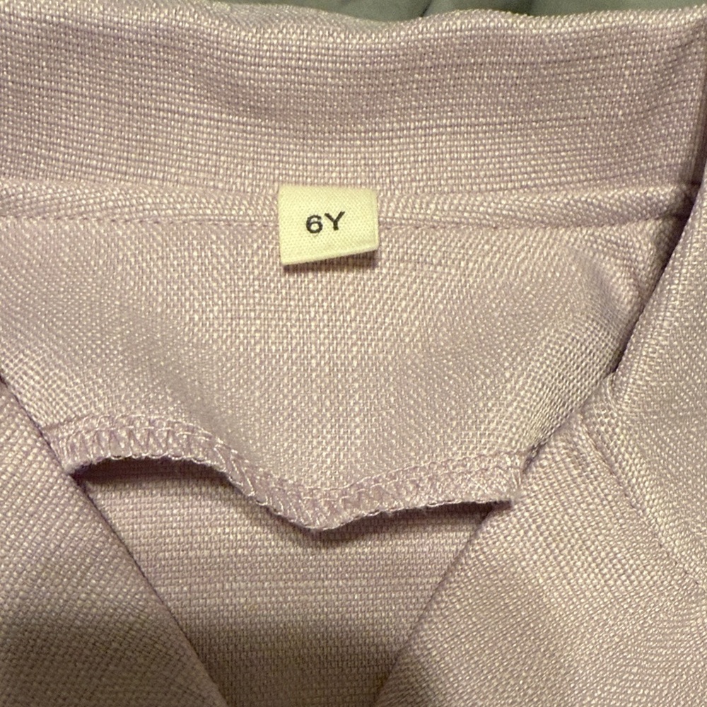 Kids Light Purple Button-Up Dress - Picture 4 of 4
